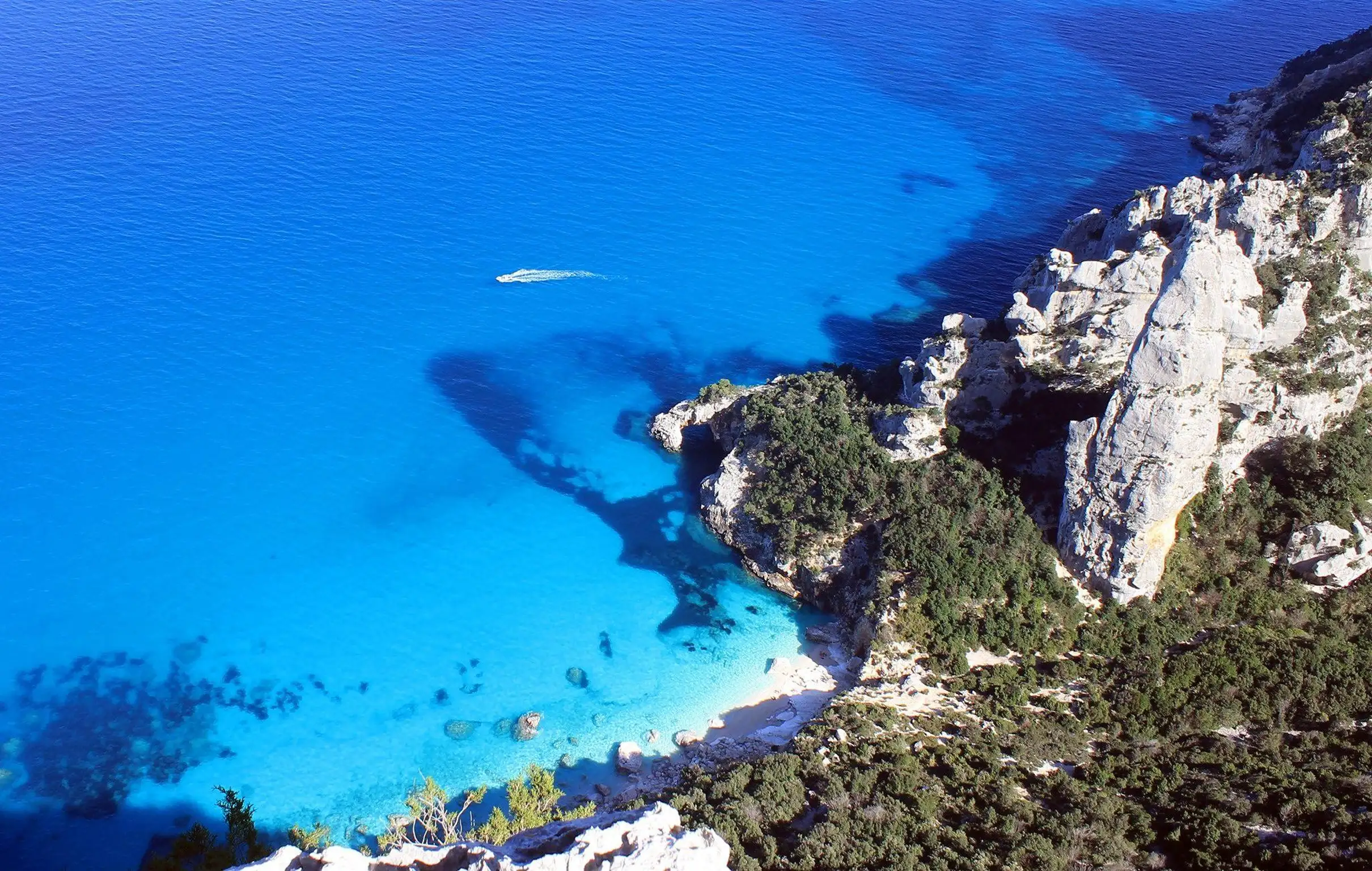 Brilliant blue sea along the Sardinian coastline