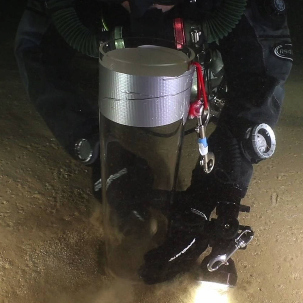 Diver collecting a sediment sample